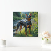 Manchester Terrier Vierkante Klok (Huis)