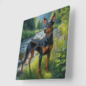 Manchester Terrier Vierkante Klok (Hoek)