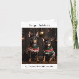 Manchester Terriers in Kersttruien Kaart