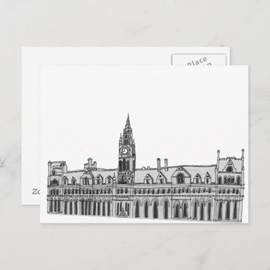 Manchester Town Hall Briefkaart (Voorkant / Achterkant)