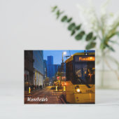 Manchester Tram Piccadilly Tudens Briefkaart (Staand voorkant)
