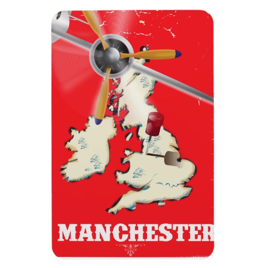  Manchester Travel Poster Magneet (Verticaal)