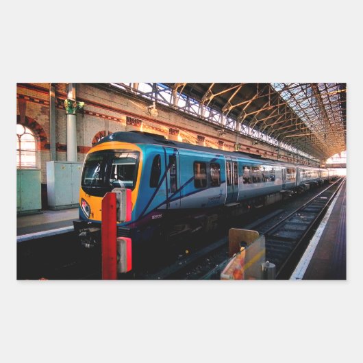 Manchester treinstation rechthoekige sticker (Voorkant)