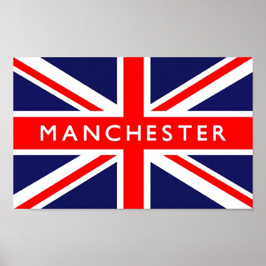 Manchester UK Flag Poster (Voorkant)