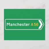 Manchester, UK Road Sign Briefkaart (Voorkant)