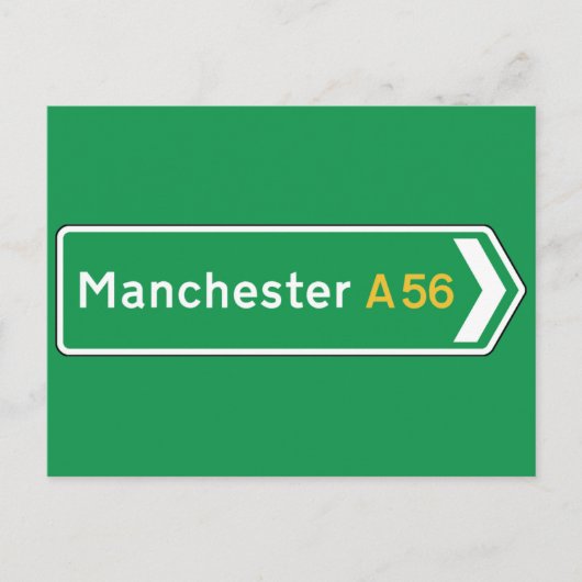 Manchester, UK Road Sign Briefkaart (Voorkant)