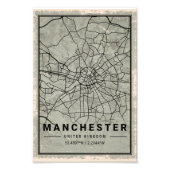 Manchester unit kingdom map print poster canvas (Voorkant)