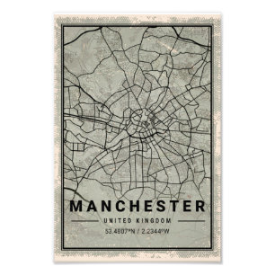 Manchester unit kingdom map print poster canvas