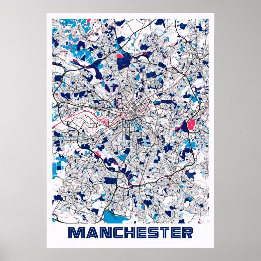 Manchester - United Kingdom MilkTea City Map Poster (Voorkant)