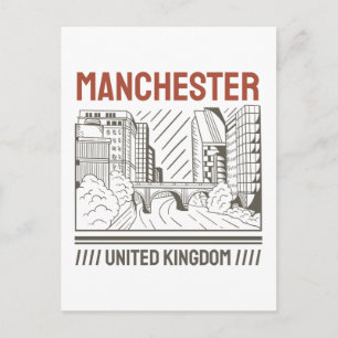 Manchester United Kingdom Stedelijke Silhouette Ku Briefkaart