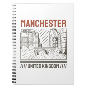Manchester United Kingdom Stedelijke Silhouette Ku Notitieboek