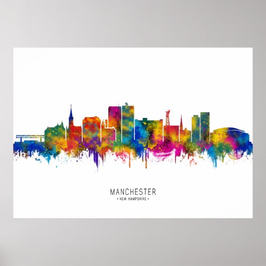 Manchester USA Silhouet Poster (Voorkant)
