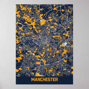 Manchester - Verenigd Koninkrijk Bluefresh City Ma Poster