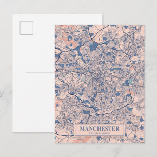 Manchester Verenigd Koninkrijk Winderige Stad Kaar Briefkaart