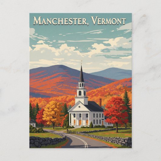 Manchester Vermont Travel Briefkaart (Voorkant)