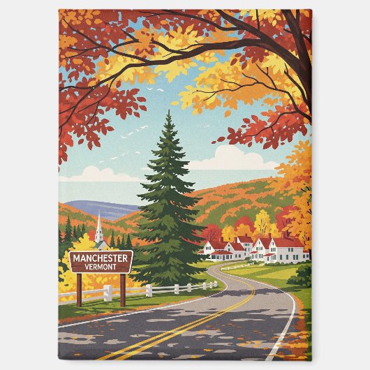 Manchester Vermont Travel Magneet (Voorkant)