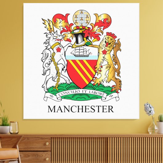 Manchester wapen canvas afdruk (Insitu (Woonkamer))