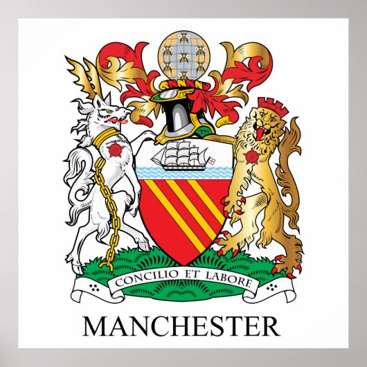 Manchester wapen poster (Voorkant)