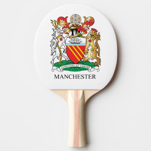Manchester wapen tafeltennisbatje (Voorkant)
