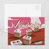 Manchestercartoonreisposter, Engeland Briefkaart (Voorkant / Achterkant)