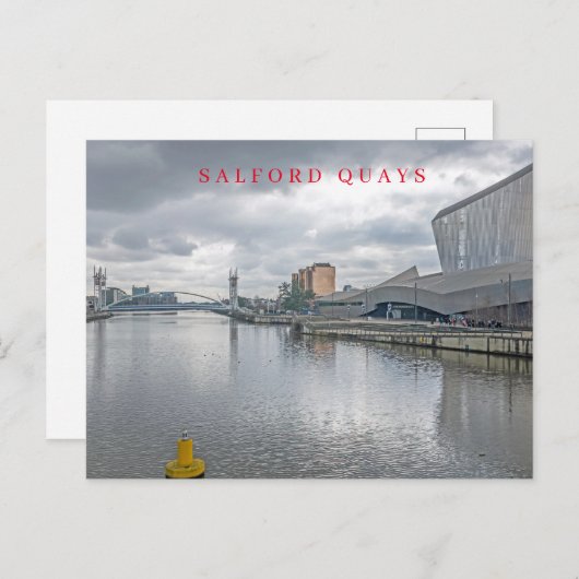 Manchesterview op Salford Quays op ansichtkaart Briefkaart (Voorkant / Achterkant)