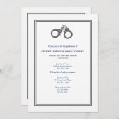 Manchetten Politieagent Afstuderen Uitnodiging (Voorkant / Achterkant)