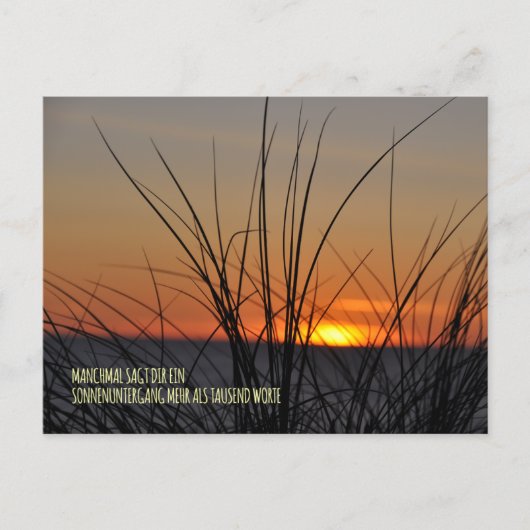 Manchmal sagt dir ein Sonnenuntergang mehr als tau Briefkaart (Voorkant)