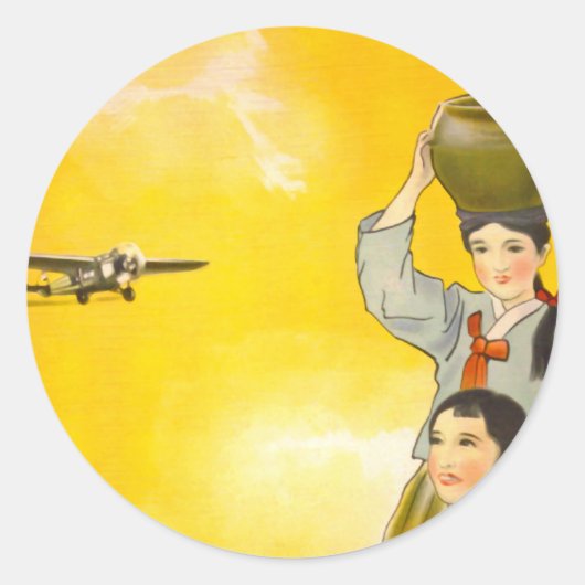 Manchuria Air Ronde Sticker (Voorkant)