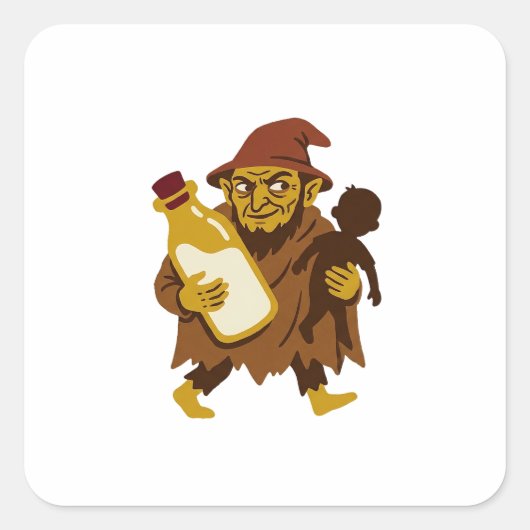 Manci-fles Vierkante Sticker (Voorkant)