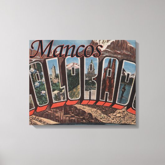 Mancos, Colorado - grote lettertjes Canvas Afdruk (Voorkant)
