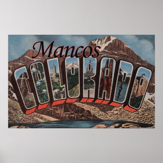Mancos, Colorado - grote lettertjes Poster (Voorkant)