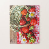 Mand met aardbeien legpuzzel (Verticaal)