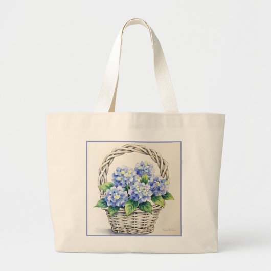Mand met Bloemen Grote Tote Bag (Voorkant)