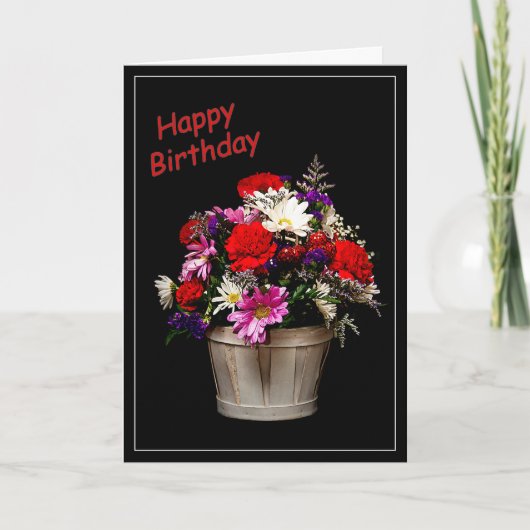Mand met bloemen kaart (Voorkant)