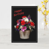 Mand met bloemen kaart (Gele Bloem)