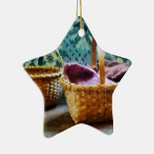 Mand met Breiwerk Keramisch Ornament (Rechts)