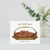 mand met chocoladeharten wordt snel beter briefkaart (Staand voorkant)