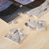 Mand met croissants en chocoladebroden. legpuzzel (Zijkant)