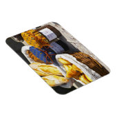 Mand met croissants en chocoladebroden. magneet (Rechterzijde)
