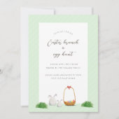 Mand met Eggs and Bunnies Waterverf Art Feestdagenkaart (Voorkant)