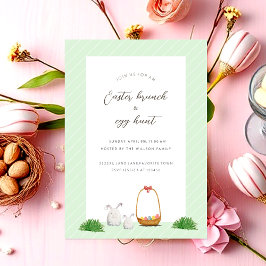 Mand met Eggs and Bunnies Waterverf Art Feestdagenkaart