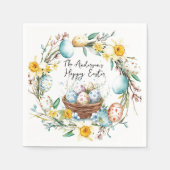 Mand met eieren en bloemenpaas servet (Voorkant)