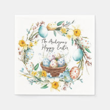 Mand met eieren en bloemenpaas