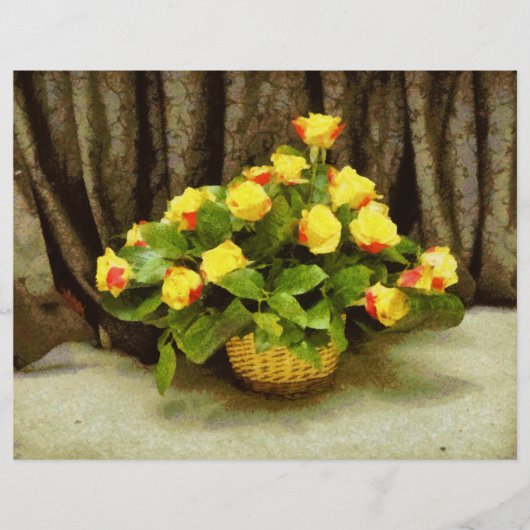 Mand met gele rozen schilderen flyer (Voorkant)