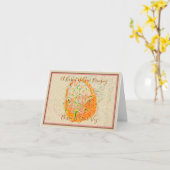 Mand met herfstasters vrolijkheid kaart (Gele Bloem)