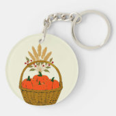 🔑 Mand met Pompoenen en Herfsttarwe Sleutelhanger (Achterkant)