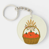 🔑 Mand met Pompoenen en Herfsttarwe Sleutelhanger (Voorkant)