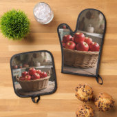 Mand met Rode Appels Ovenwant & Pannenlap Set (Top down)
