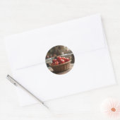 Mand met Rode Appels Ronde Sticker (Envelop)