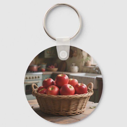 Mand met Rode Appels Sleutelhanger (Voorkant)